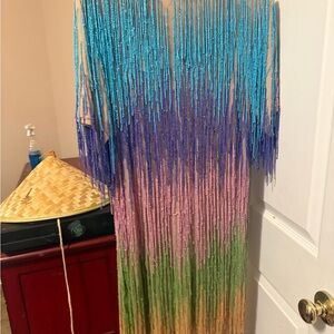 Nasty Gal Multicolor Fringe Mini Dress